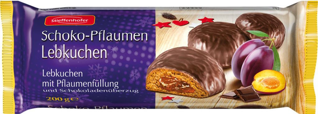 Stieffenhofer Schoko-Pflaumen Lebkuchen 200g Produktbild 