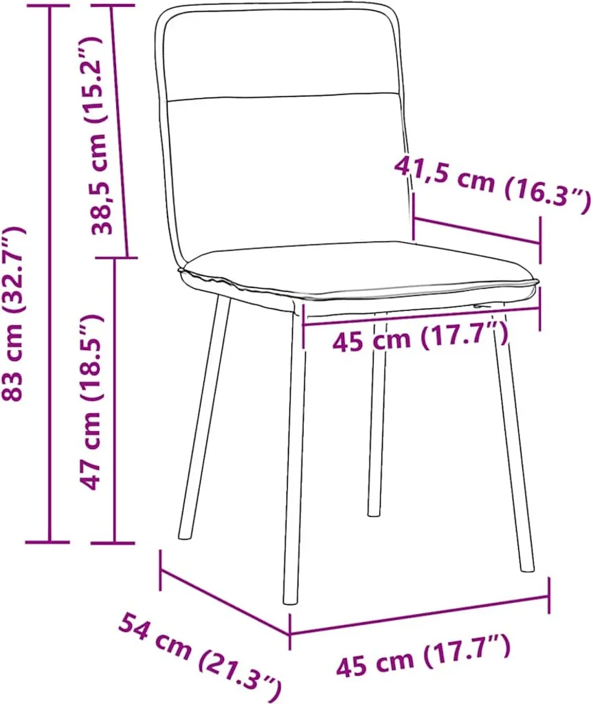 Sedie da pranzo 2 pezzi. Velluto grigio scuro - 9