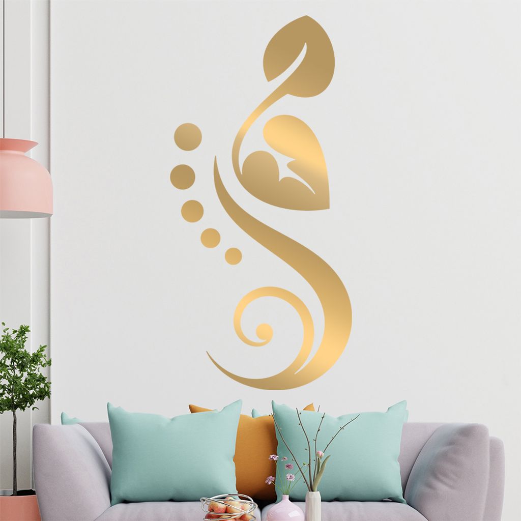 Blätter - Linien Punkte Wandtattoo in 6 Größen - Wandaufkleber Wall Sticker - Dekoration, Küche, Wohnzimmer, Schlafzimmer, Badezimmer