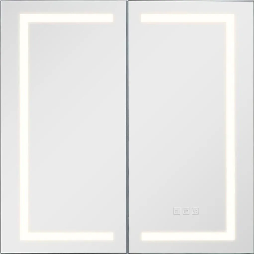 Meuble de salle de bain miroir LED 65x65 cm avec rangement pharmacie