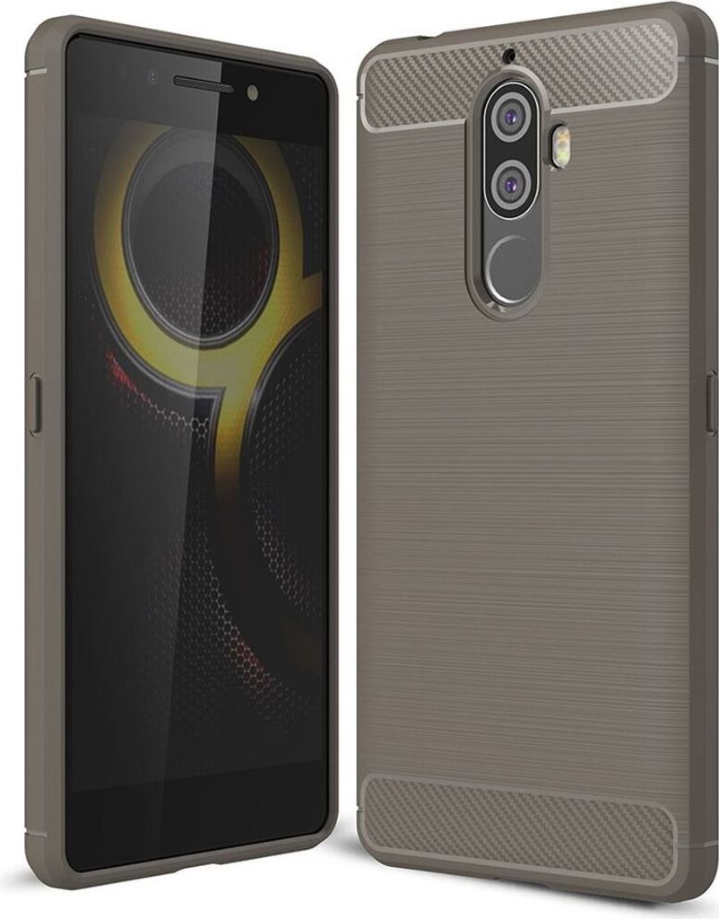 Lenovo Case Handyhülle Cover TPU Case Schutzhülle Case Handy Bumper Carbon Optik Schale, Farbe:Grau, Modell wählen:Lenovo K8