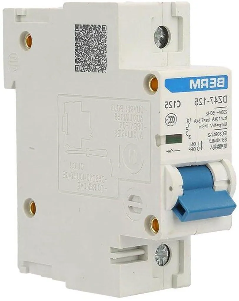 Connecteur électrique 125A monophasé compatible disjoncteur Berm Dz47