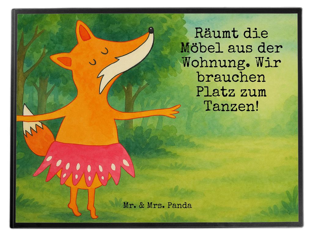 Mr. & Mrs. Panda Schreibunterlage Fuchs Ballerina Design - Weiß - Geschenk, Schreibtischauflage, schreibtischunterlagen, Party, Unterlage Schreibt...