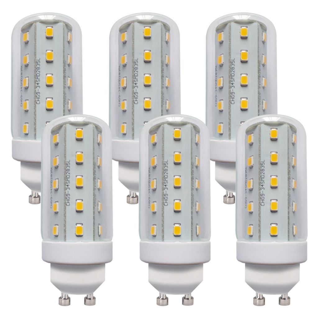 6 x LED Leuchtmittel T30 Röhre 4W GU10 Corn 3000K warmweiß Produktbild 