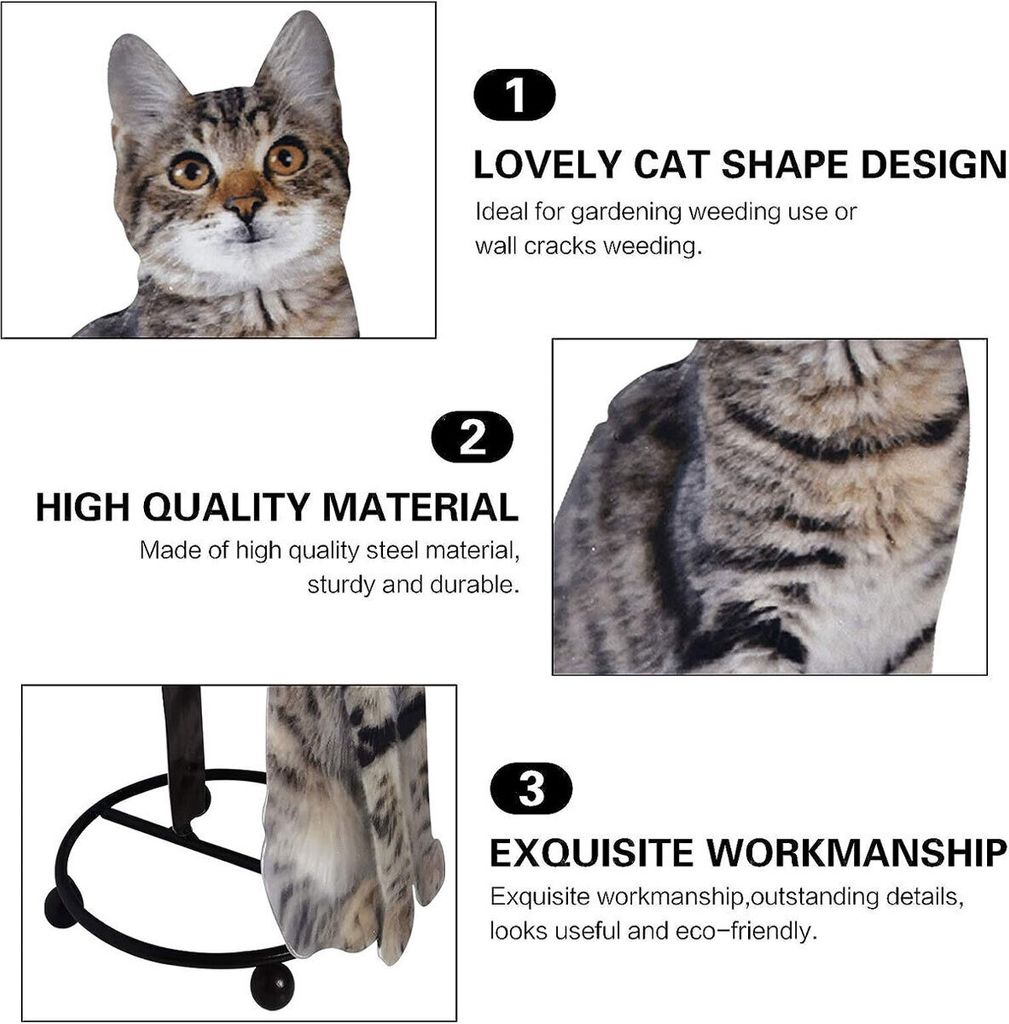 Lustiger Katzen-Toilettenpapierhalter – Freistehend, Schwarze Katze, Aus ABS, Kein Montage Nötig