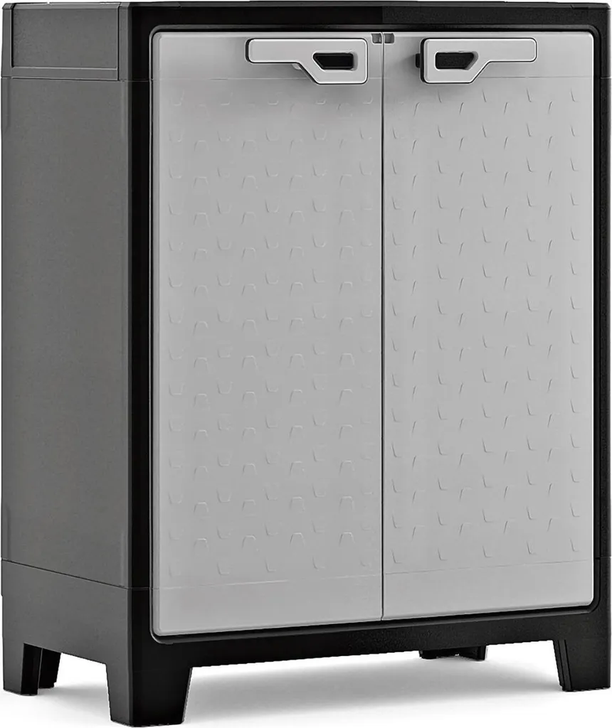 Keter Armadio basso Titan nero e grigio 100 cm