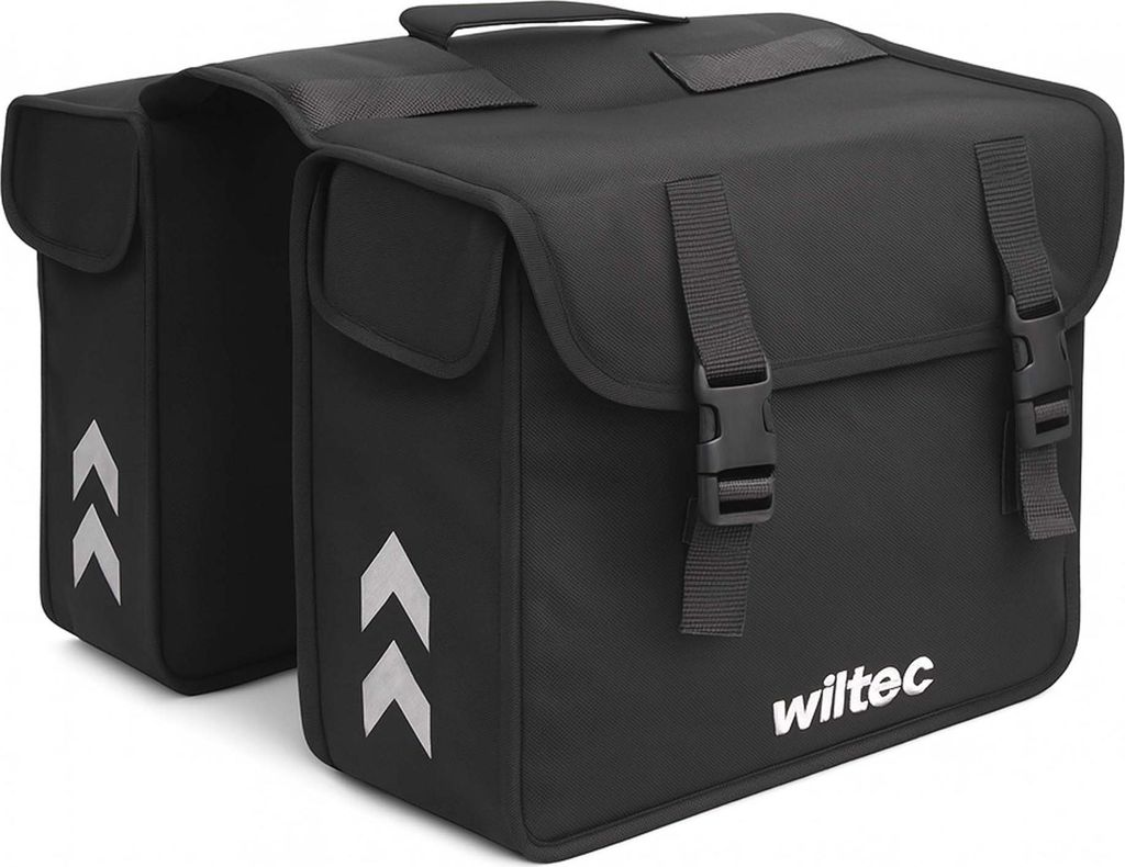 Wiltec Doppel Gepäckträgertasche 35 x 13 x 30 cm, Fahrradtasche Gepäckträger 30 l Stauraum, wasserresistente Fahrrad Tasche, Gepäcktasche leic...