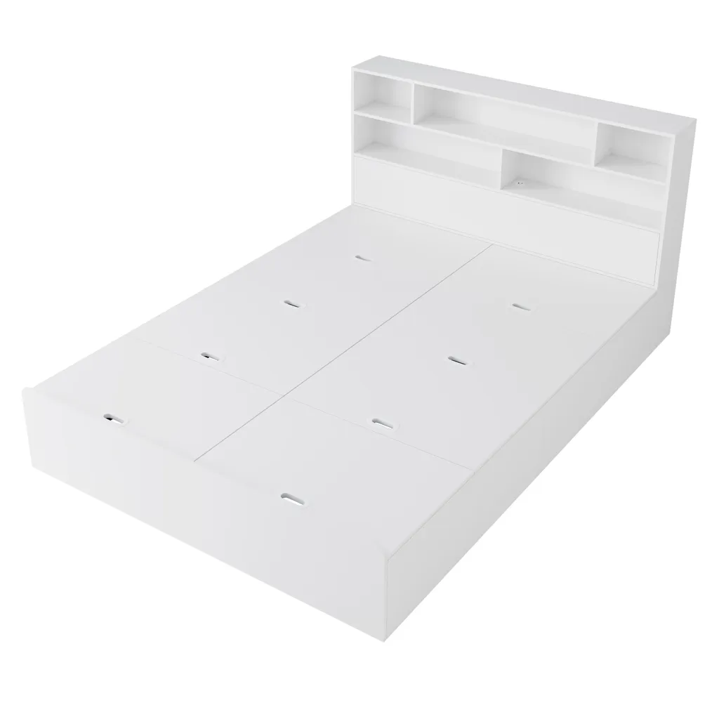 Lit 140x200 bois massif blanc : finissez-en avec le manque de rangement