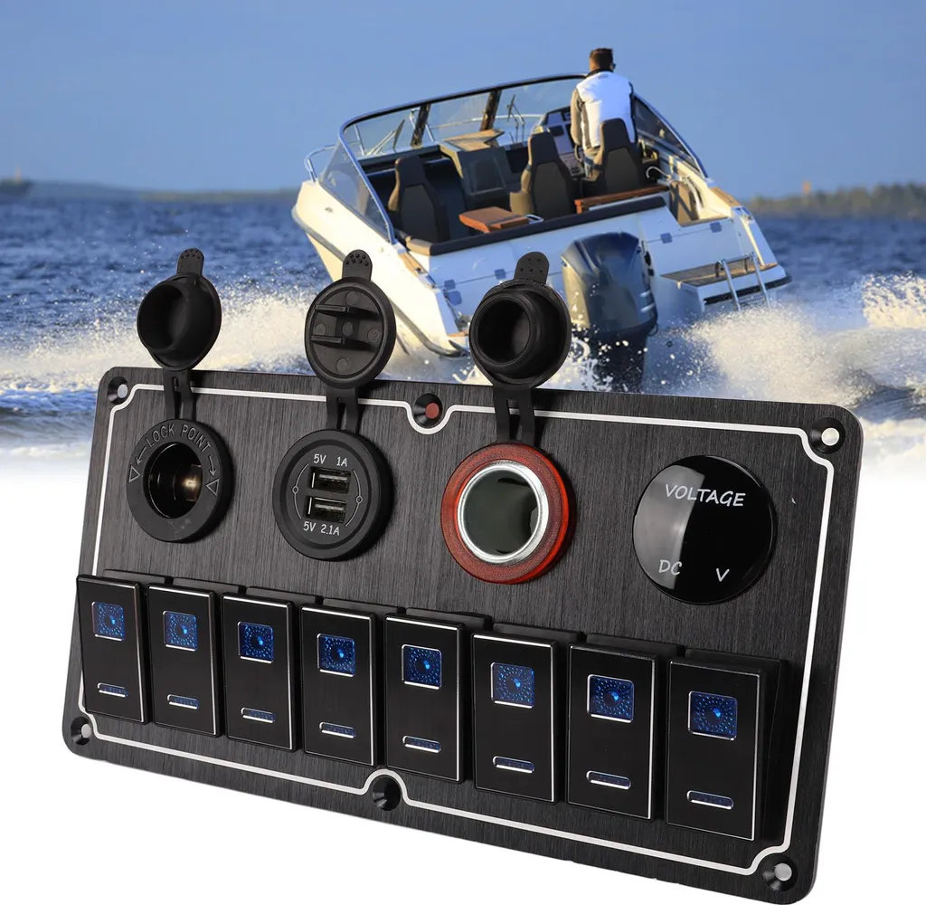 Tableau de commande 8 interrupteurs étanche pour bateau et camping-car