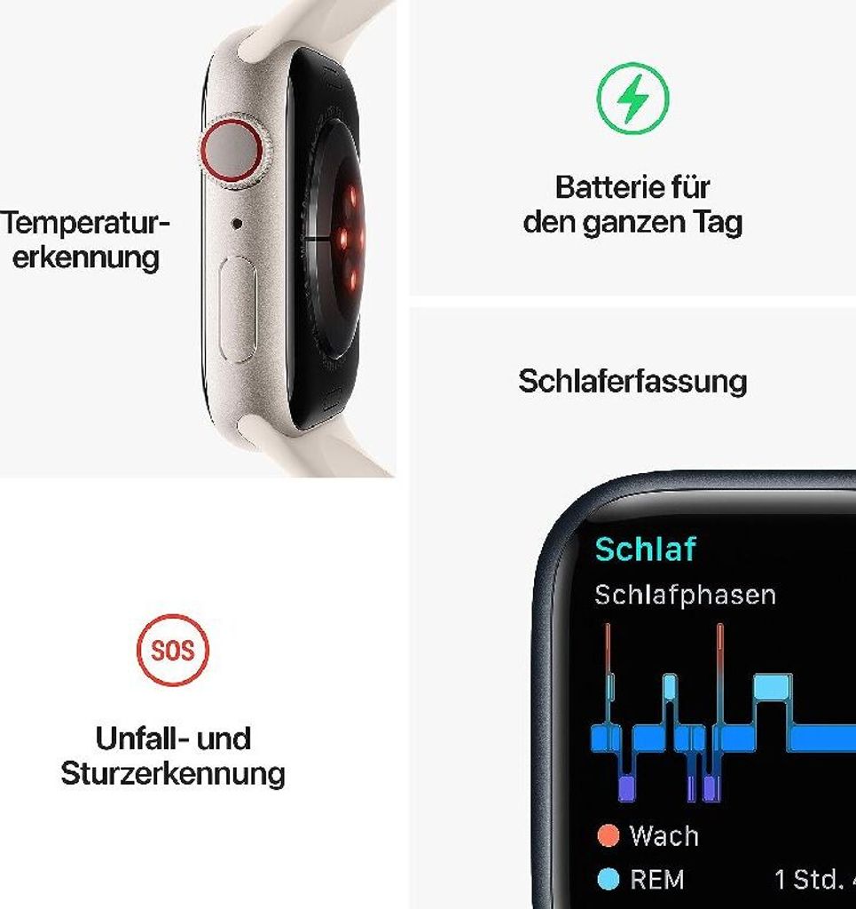 Apple Watch Series 8 41mm (A2773) Silver Alu Sport Band Produktbild 8