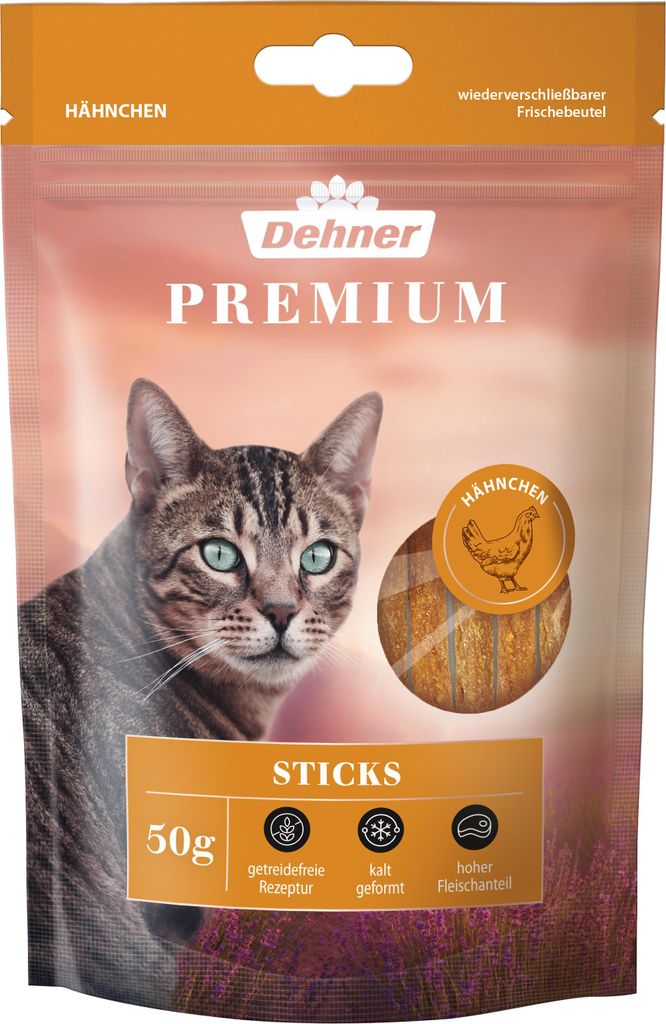 Dehner Premium Katzensnack Sticks, 50 g