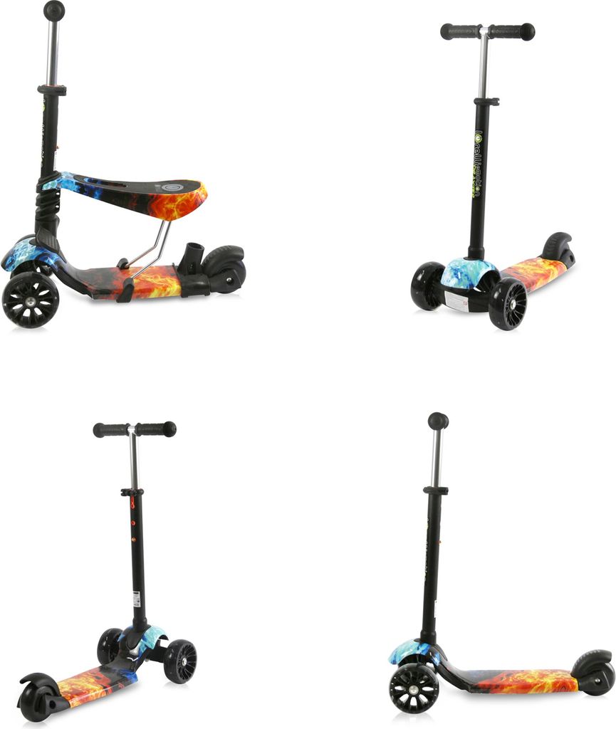 Lorelli Draxter Plus Kinderroller 3-in-1 – Mit LED-Rädern, Verstellbarem Sitz Und Schiebestange