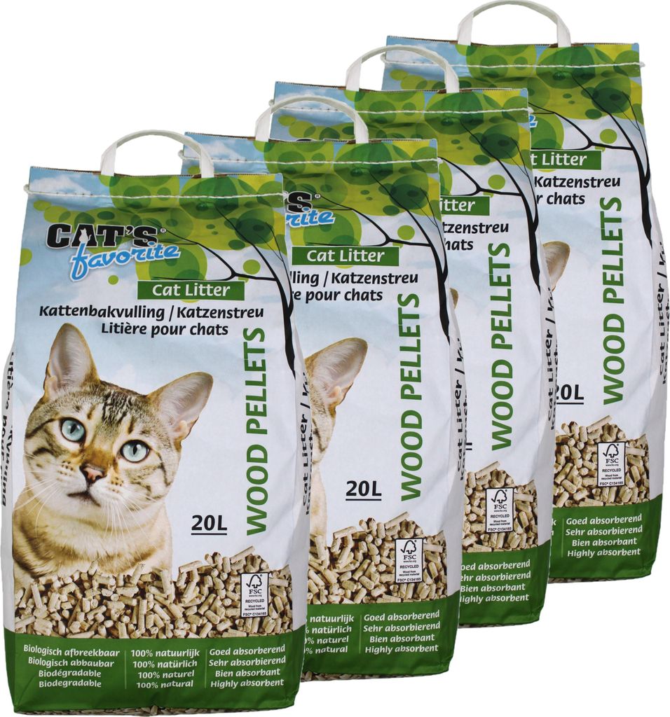 80 l -Holzpellets – Katzenstreu Cat's Favorite