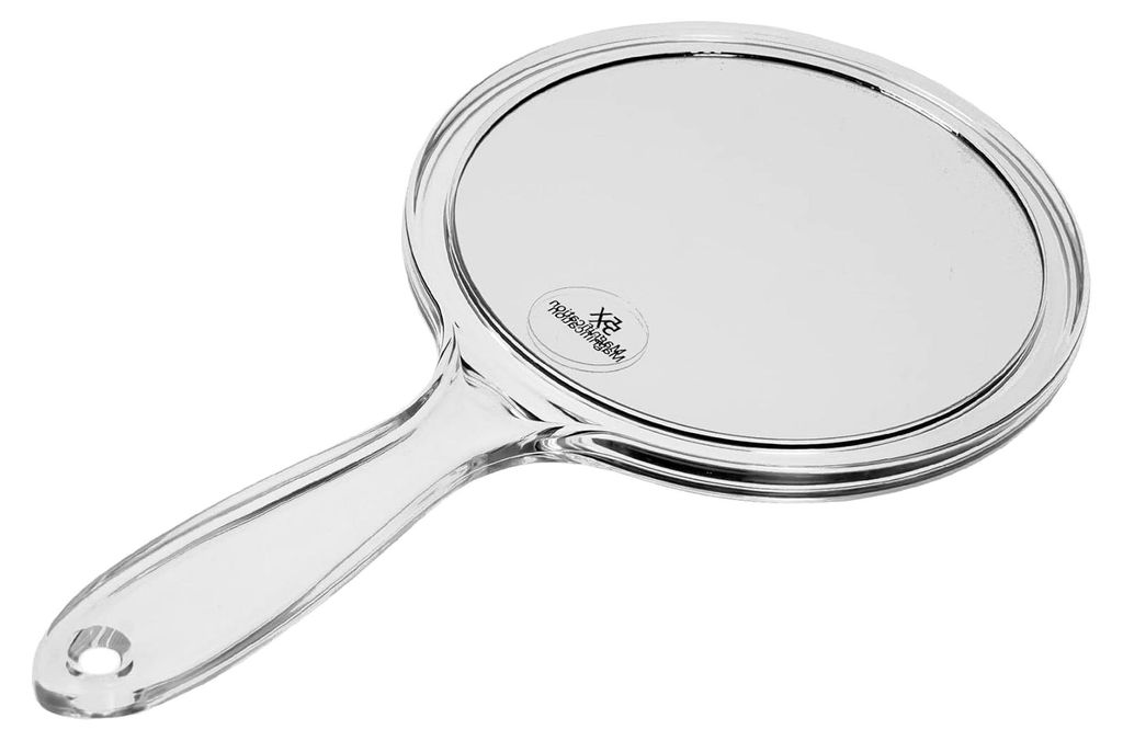Handspiegel mit 5-fach Vergrößerung – Leichter und handlicher Schminkspiegel, Ø 15 cm, geeignet für Make-up, Rasur und Reisen – Doppelseiti...