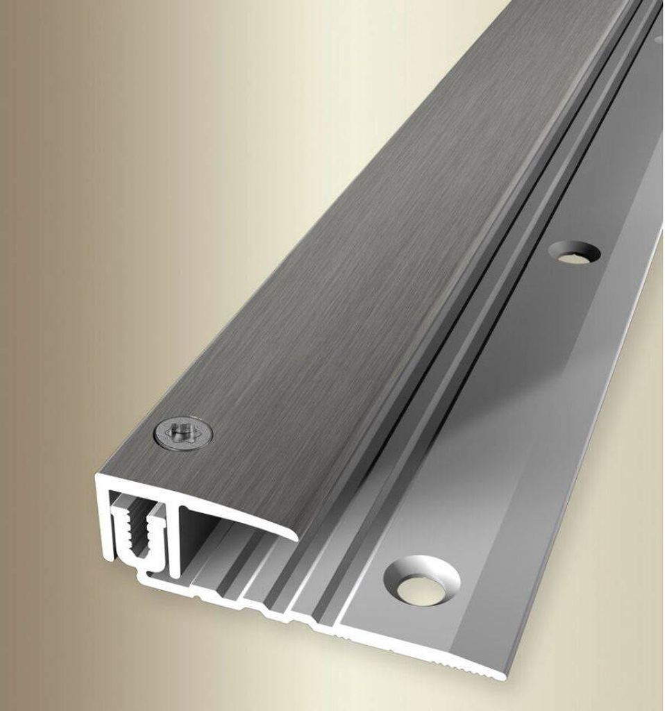 PROVISTON | Ausgleichsprofil | Parkettprofil | Breite: 22 mm | Höhenausgleich: 6.5 - 16 mm | Länge: 1000 mm | Aluminiumprofil | Edelstahloptik | ...