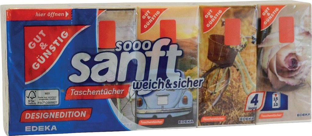 Gut & Günstig 5377583002 Fazzoletti - 150 pezzi, 4 veli, Immagine del prodotto 