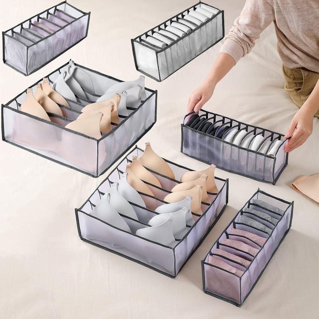 6 Stück Organizer De Tiroir De Sous-Vêtements BoîTe De Rangement Biegsame Boîte de Rangement à Tiroirs de Grande Capacité für Ranger Sous-V...