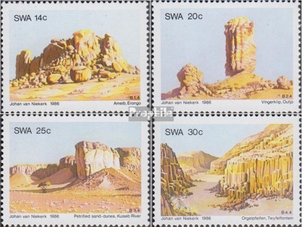 Briefmarken Namibia - Südwestafrika 1986 Mi 588-591 (kompl.Ausg.) gestempelt Felsformationen