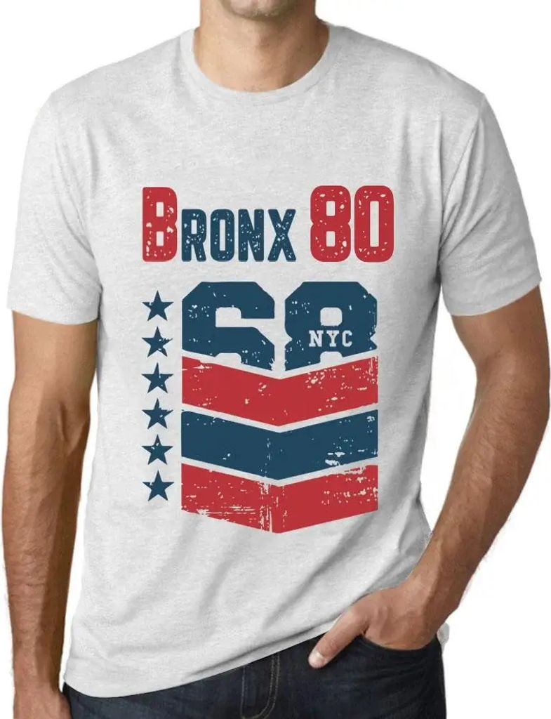 Herren Grafik T-Shirt Bronx 80 Geschenk 80. Geburtstag Jahrestag 80 Jahre Jubiläum 80 Jährige Mann Jahrgang 1944 Kurzarm Lustige Druck