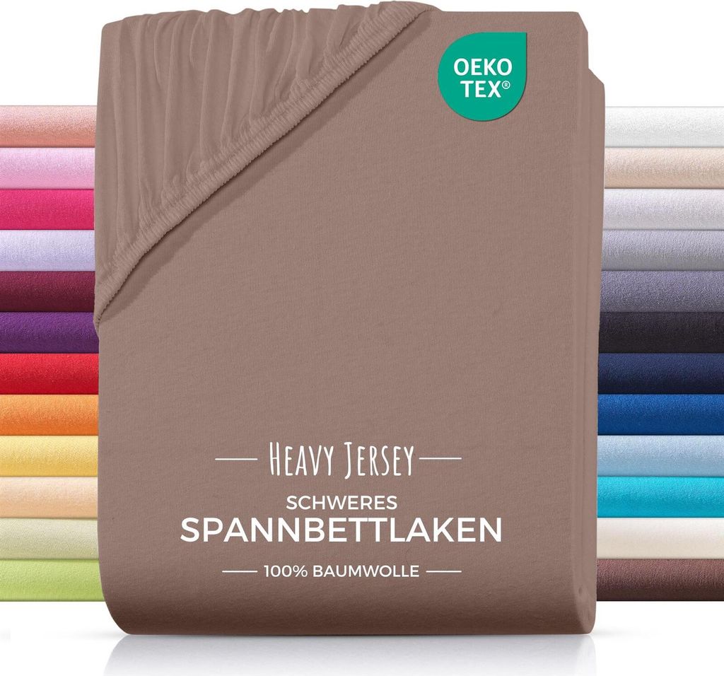 Heavy-Jersey Spannbettlaken 130x200 Nougat