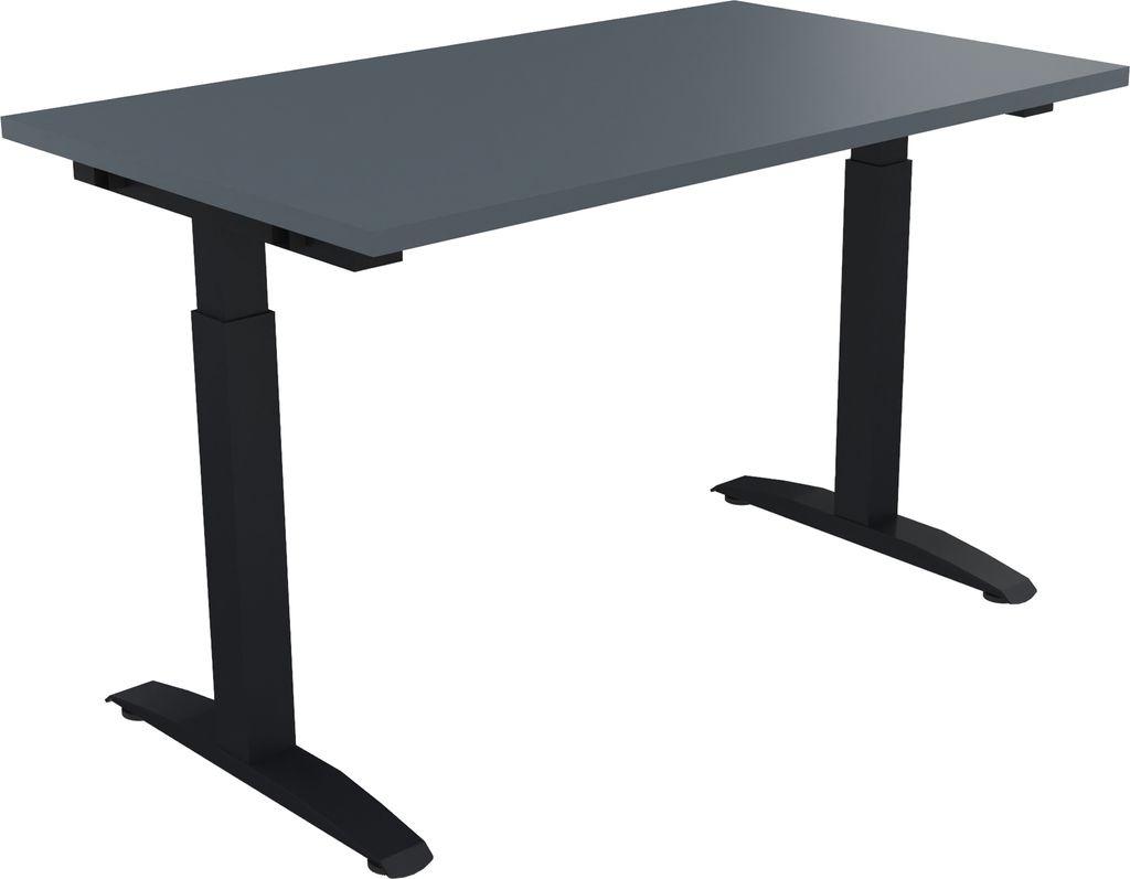 Schreibtisch Kufe Einzels. Quadrat B1200xT700xH650-850 an/Lavagrau
