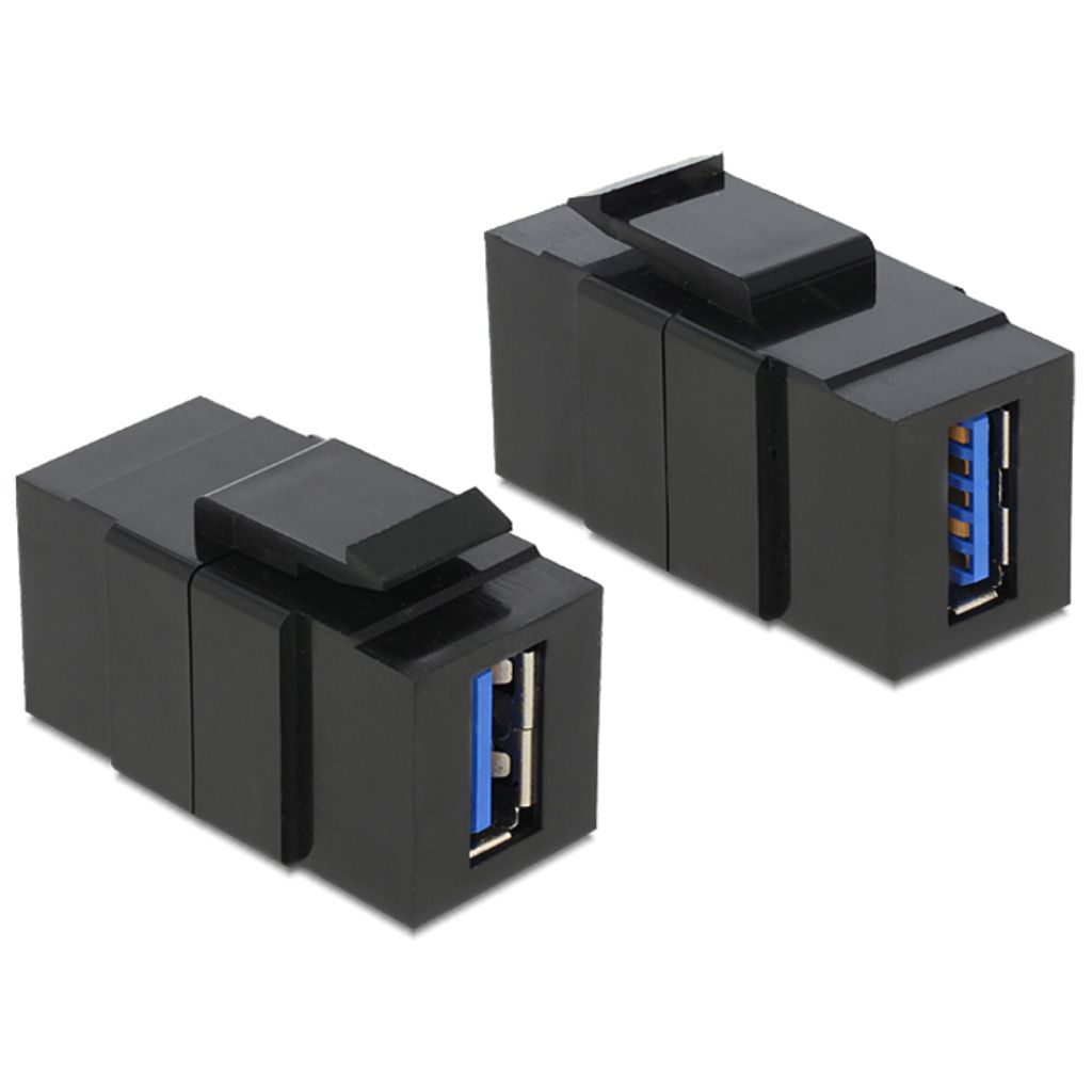 DELOCK Keystone USB3.0 A Buchse schwarz Produktbild 