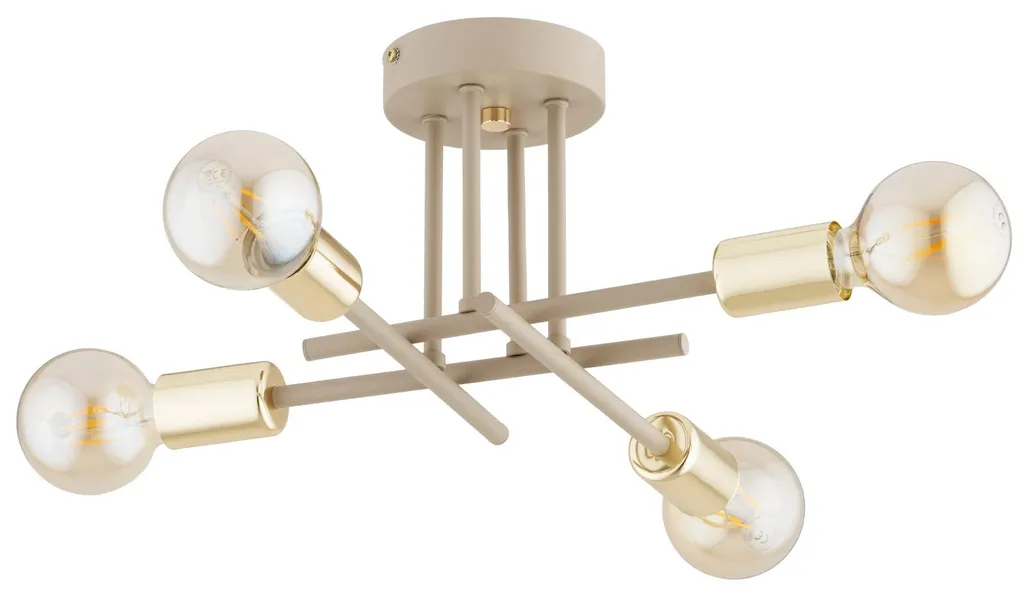 Suspension DAKAR Alfa beige 4xE27 design bras croisés métal 41x41x20cm