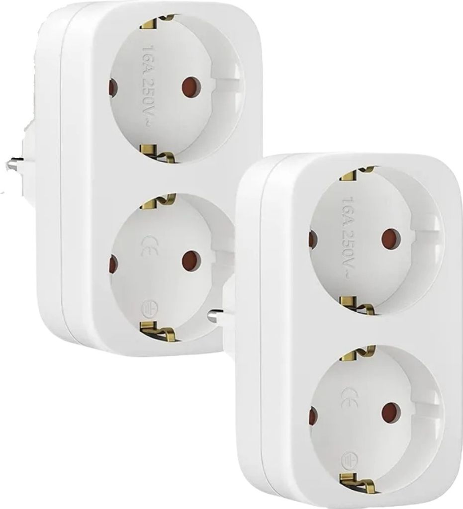 2Stück Mehrfachstecker Doppelstecker für Steckdose Produktbild