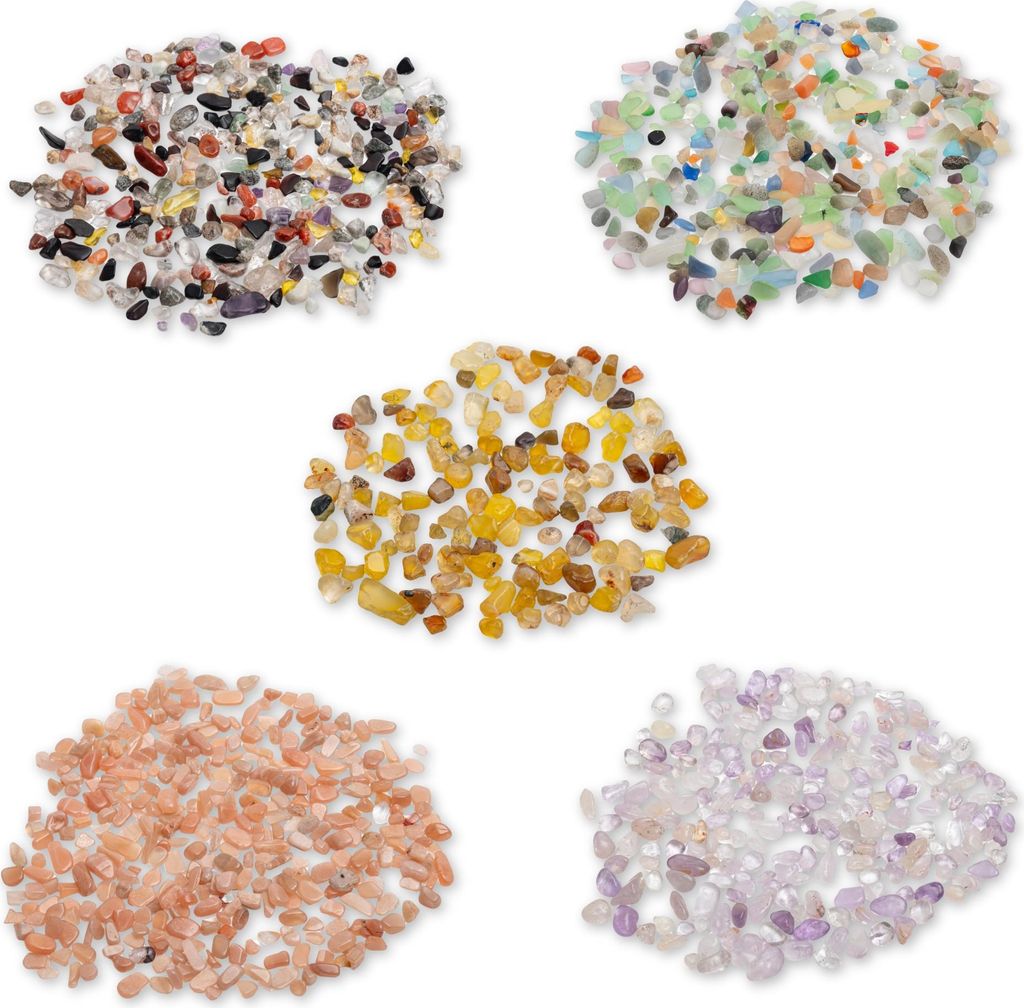 Set mit Ziersteinen, 5-7 mm, 5 x 50 g