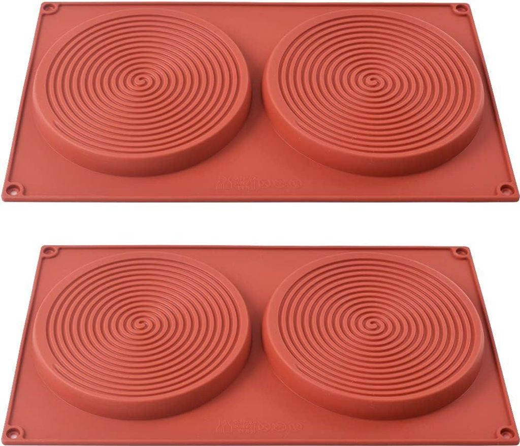 ionEgg 2 Stück 5,5 Zoll runde Silikon-Kuchenformen zum Backen, Antihaftbeschichtung und schnelles Lösen für Schichtkuchen, Käsekuchen, Regenbog...