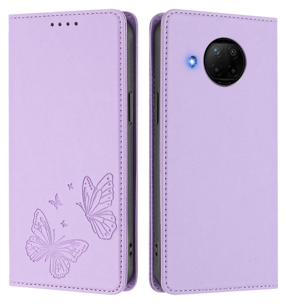 Lederhülle für Xiaomi Mi 10T Lite, Schmetterling Prägung Produktbild 