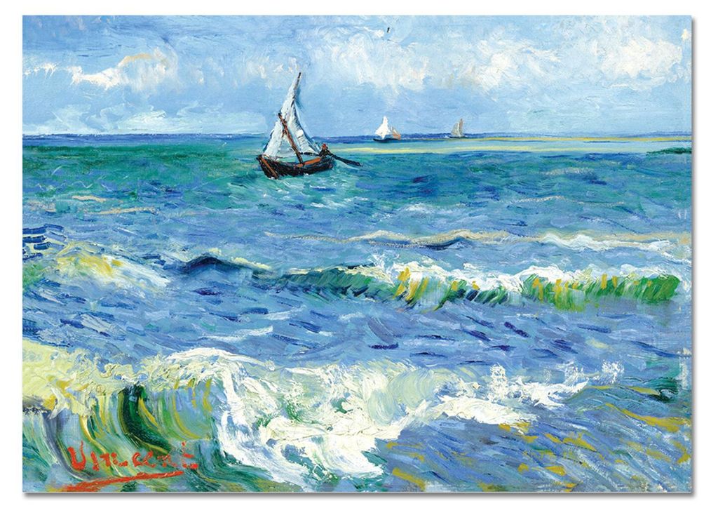 Giallobus - Das Meer bei Les Saintes Maries - Vincent Van Gogh - 50L x 35B cm - Bild - Acrylglas