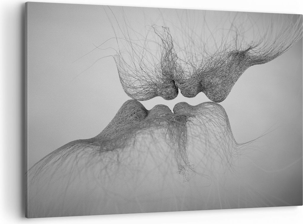 Bild auf Leinwand - Leinwandbild - Einteilig - Kuss Liebe Paar - 120x80cm - Wand Bild - Wanddeko - Wandbilder - Leinwanddruck - Bilder - Wanddekora...