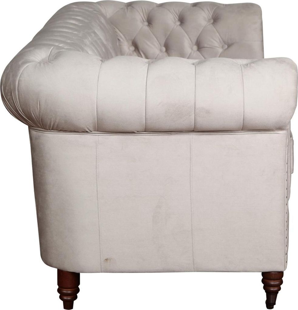 Chesterfield Dreisitzer Couch Sofa Polster + Hocker Sofas Couchen 2tlg. Set Neu