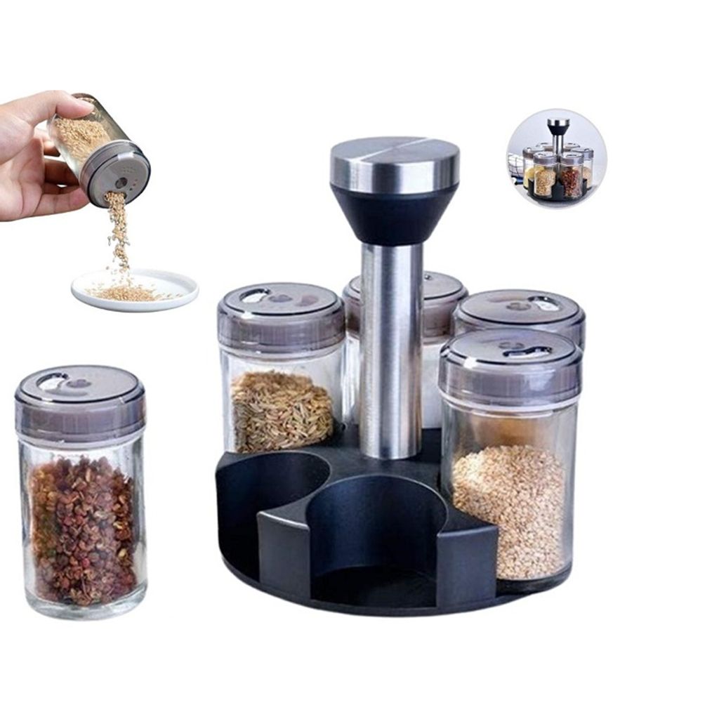Gewürzhalter Organizer 360° für Gewürze – 6 Glasbehälter Produktbild 