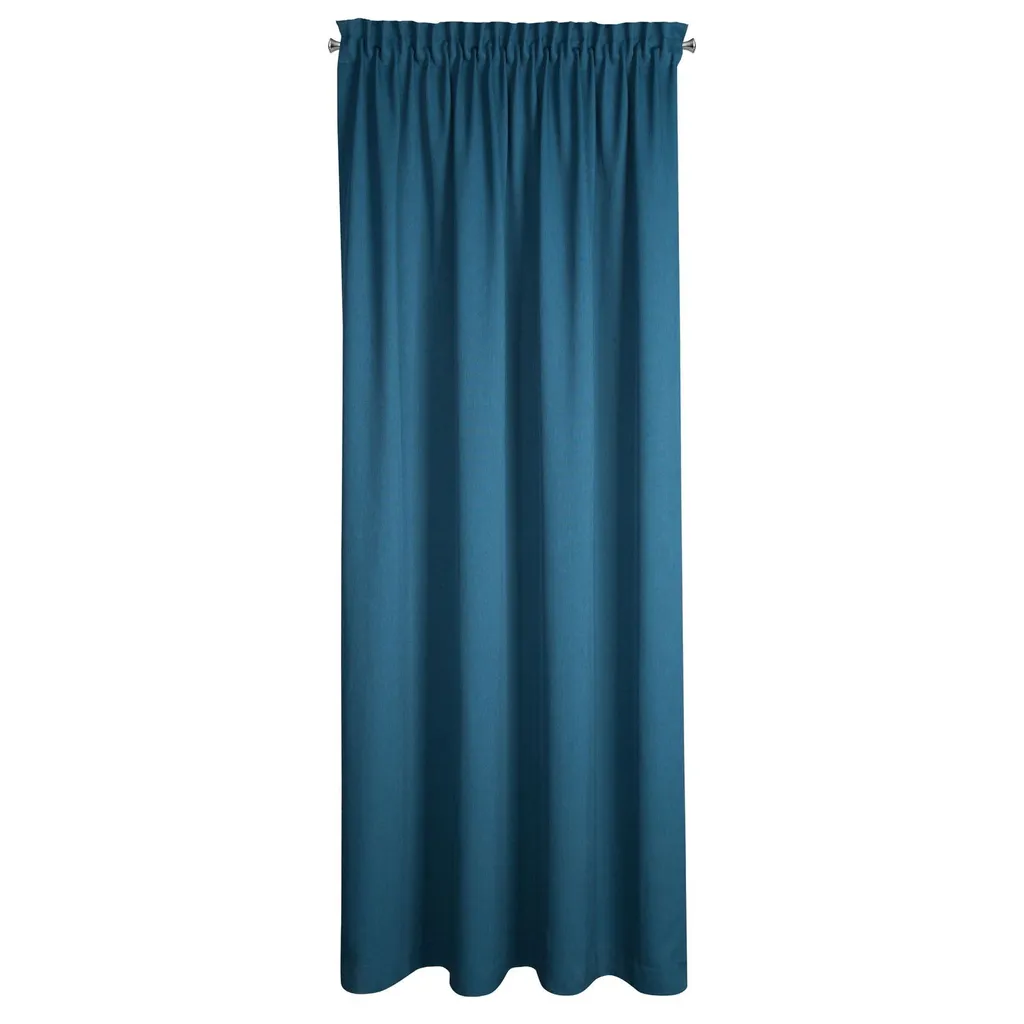 Rideau turquoise pétrole 140x270 en tissu souple effet chiné mélangé
