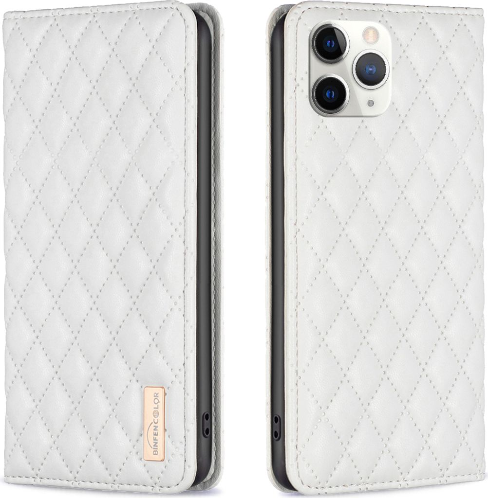 iPhone 11 Pro Hülle, Elegant Bookstyle Flip Leder Kartenfächer Schutzhülle mit Ständer für iPhone 11 Pro Weiß