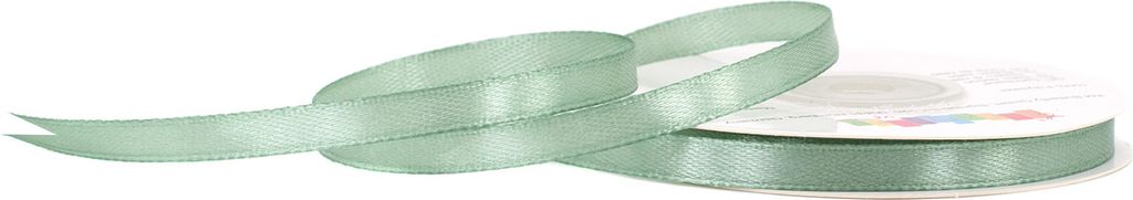 6mm breites, 25m langes, einseitig glänzendes altgrün Satinband auf Rolle. Perfekt für Bastelprojekte und Geschenkverpackungen