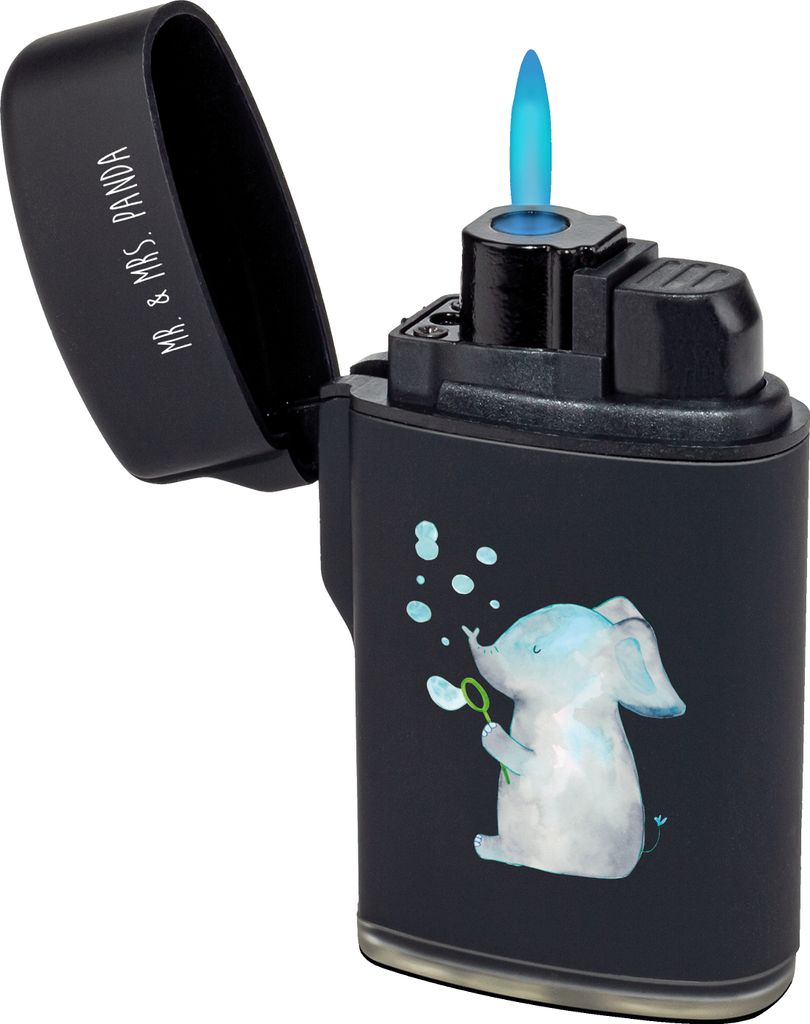 Mr. & Mrs. Panda sturmfeuerzeug Elefant Seifenblasen - Schwarz - Geschenk, Liebesspruch, Lustige Sprüche, Feuerzeug, Liebe, Heimat, anzünder, zig...