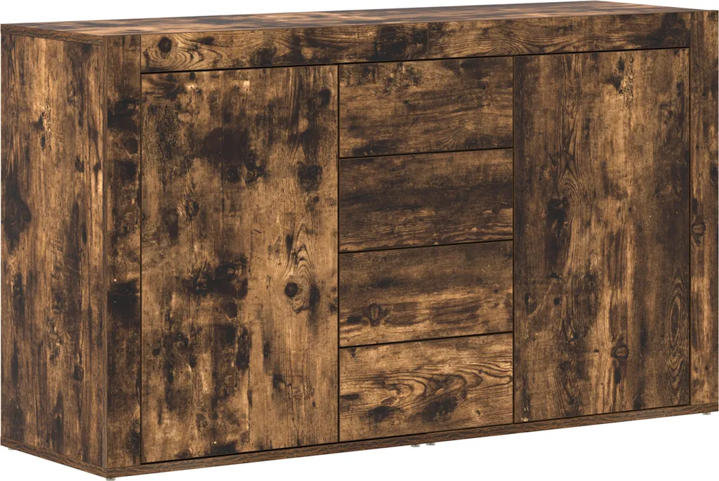 Buffet gain de place 120 cm chêne fumé - Rangez tout avec style