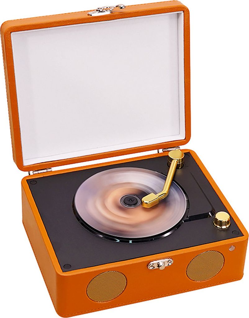 CD-Player Plattenspieler Retro-Lautsprecher UKW-Radio Musik-Player Mit Kopfhöreranschluss Mit Fernbedienung 2500mAh