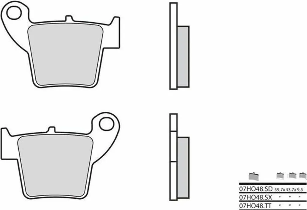 Plaquettes de frein frittées Brembo 07HO48SD pour moto de cross
