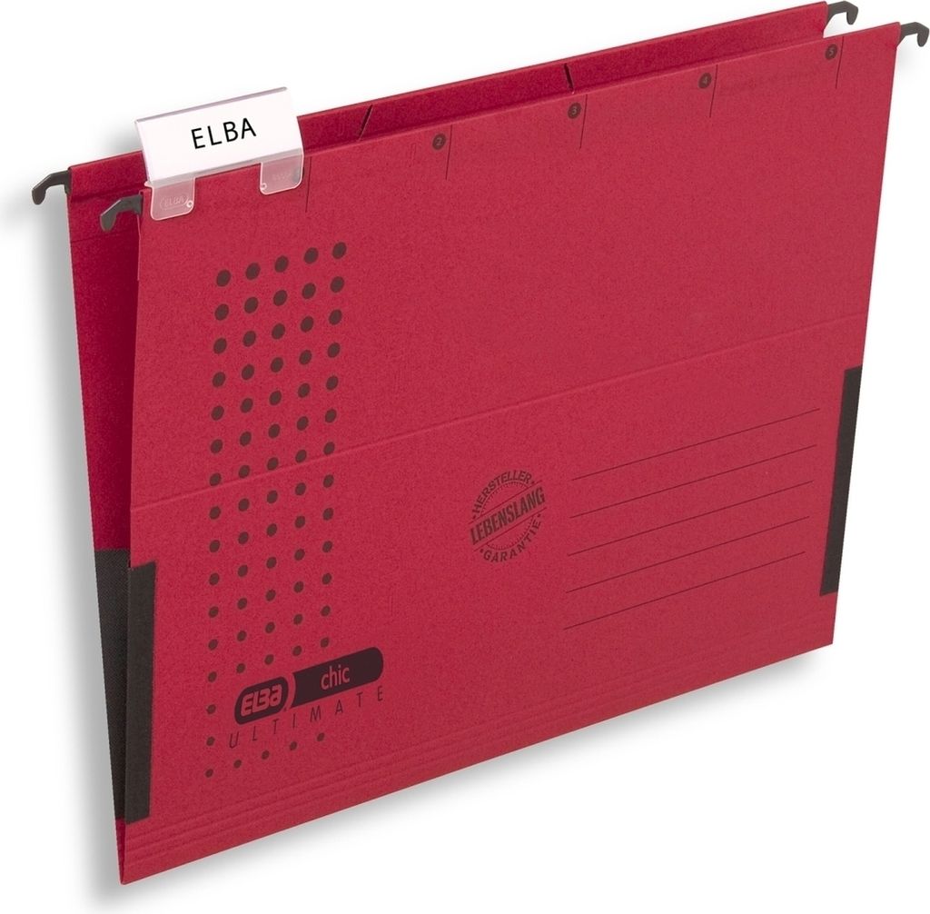 Hängetasche chic A4 230g/qm Karton mit Leinenfröschen rot VE=20x5 Stück
