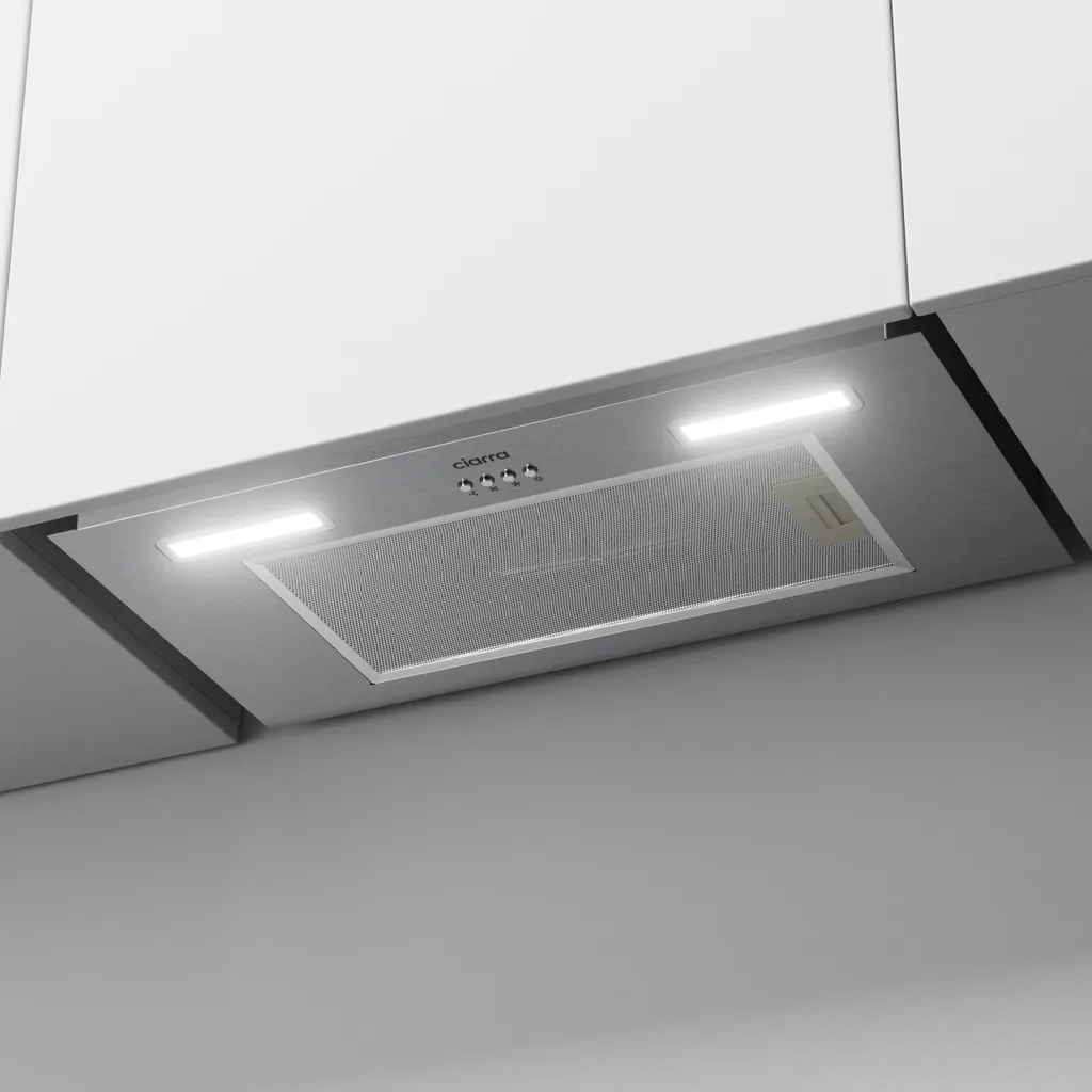 CIARRA VMS6926A Hotte à encastrer 60 cm Inox A+++ 650 m³/h Puissante