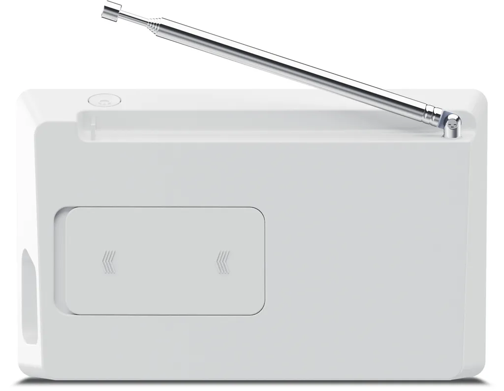 Radio DAB+ Bluetooth avec batterie rechargeable et fonction réveil blanc