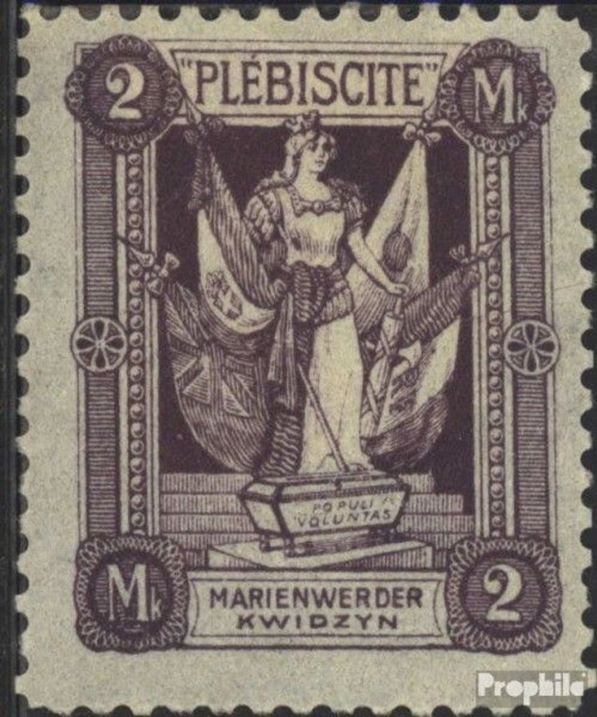 Briefmarken Marienwerder 1920 Mi 41 gestempelt Frau mit Fahnen
