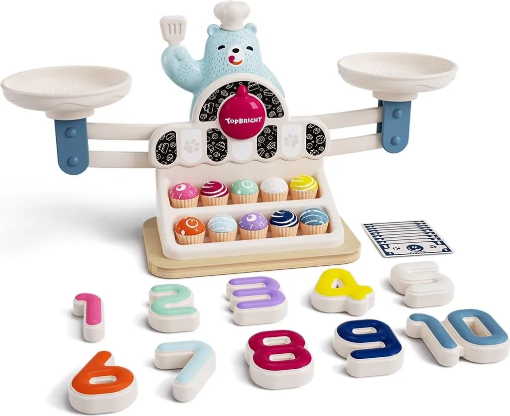 Balance Éducative Yummy Bear avec Chiffres Lestés et Cartes d'Activités