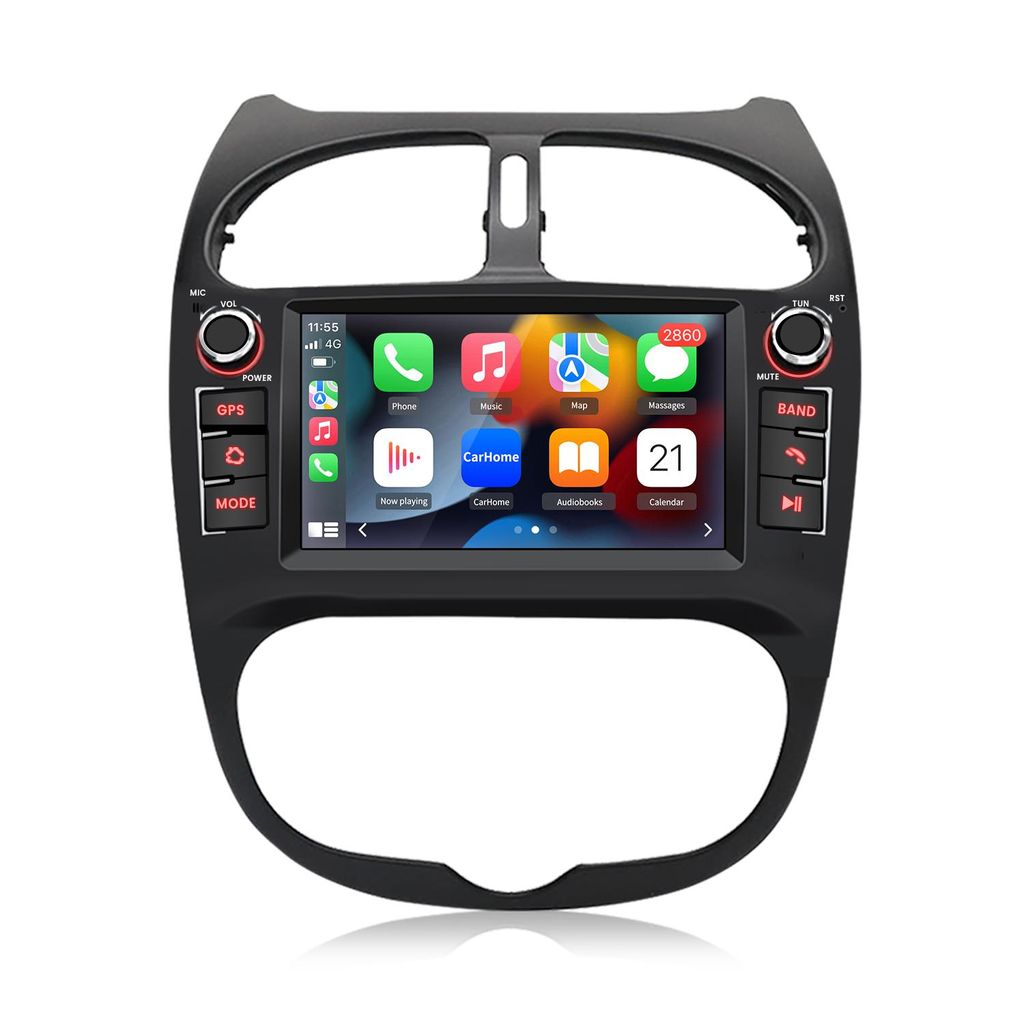 Autoradio Android 7 pouces Carplay Android pour Peugeot 206 Image du produit 