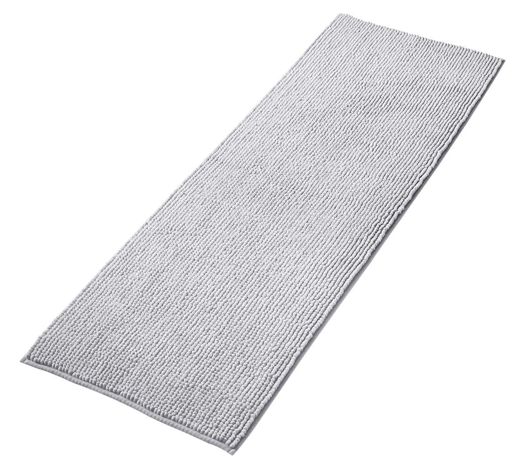 Rutschfeste Badematte | Kombinierbar mit einem Badteppich-Set | Waschbarer Chenille-Badeteppich | Duschmatte für Dusche, Badewanne und WC | Grau ...