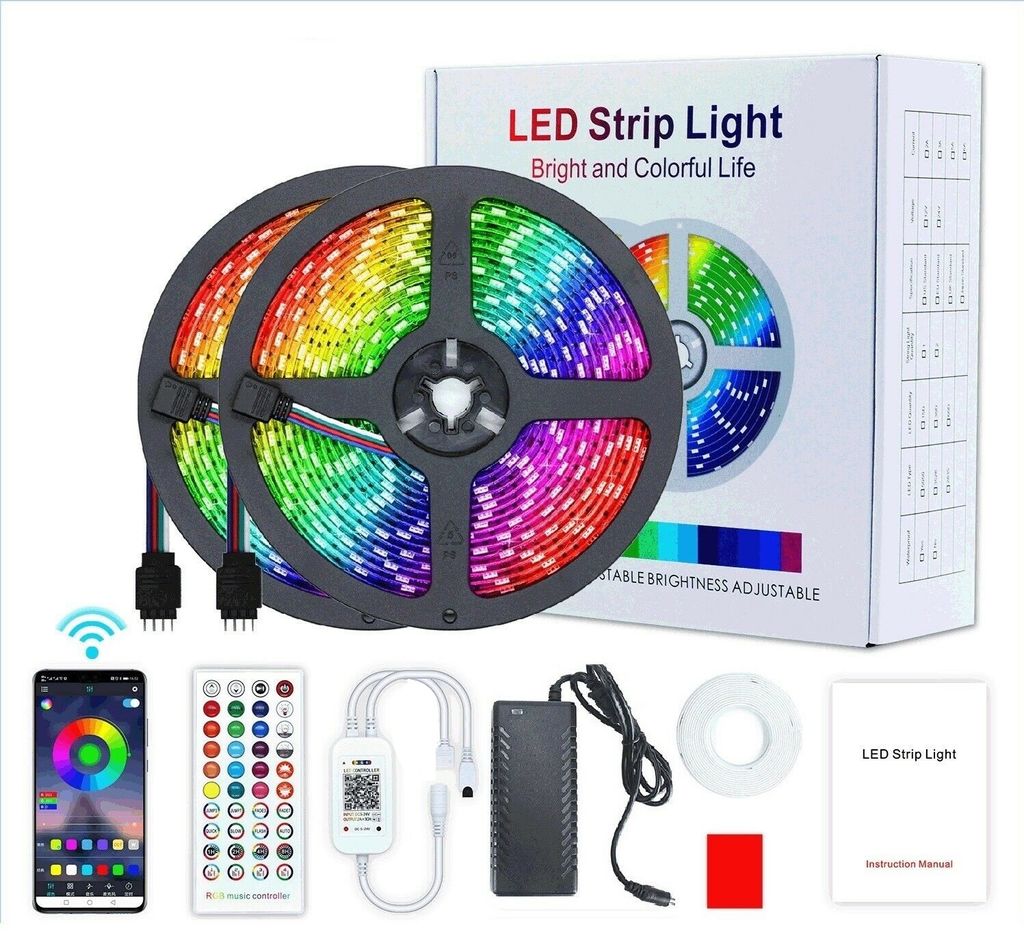 10M RGB LED Stripe 5050 SMD Leiste Streifen Band Licht Leuchte Lichterkette 12V 